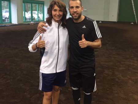 Natalia Astrain con Jordi Alba